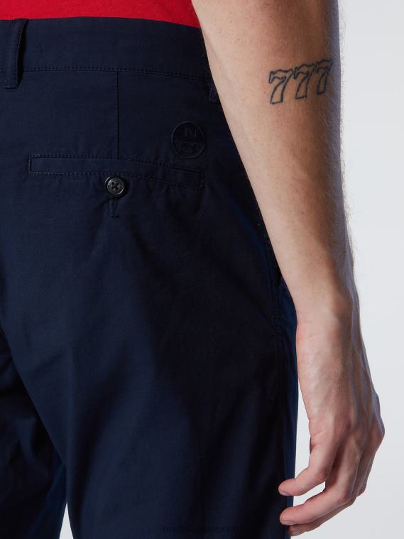 pantalones chinos de popelina defensor hombres Azul marino North Sails ropa 020NL312
