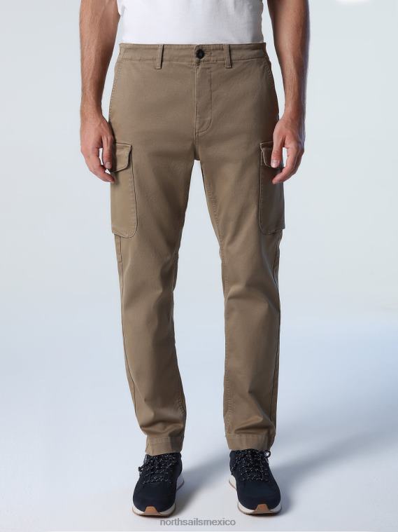 pantalones cargo de gabardina hombres caqui de invierno North Sails ropa 020NL742