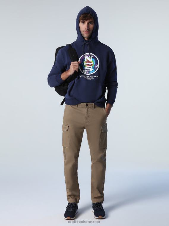 pantalones cargo de gabardina hombres caqui de invierno North Sails ropa 020NL742