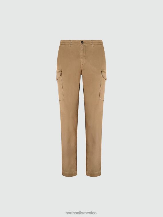 pantalones cargo de gabardina hombres caqui de invierno North Sails ropa 020NL742