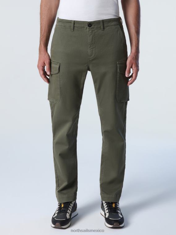 pantalones cargo de gabardina hombres verde hiedra North Sails ropa 020NL743