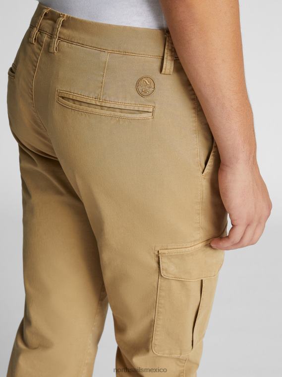pantalones de gabardina elástica hombres caqui de invierno North Sails ropa 020NL1342