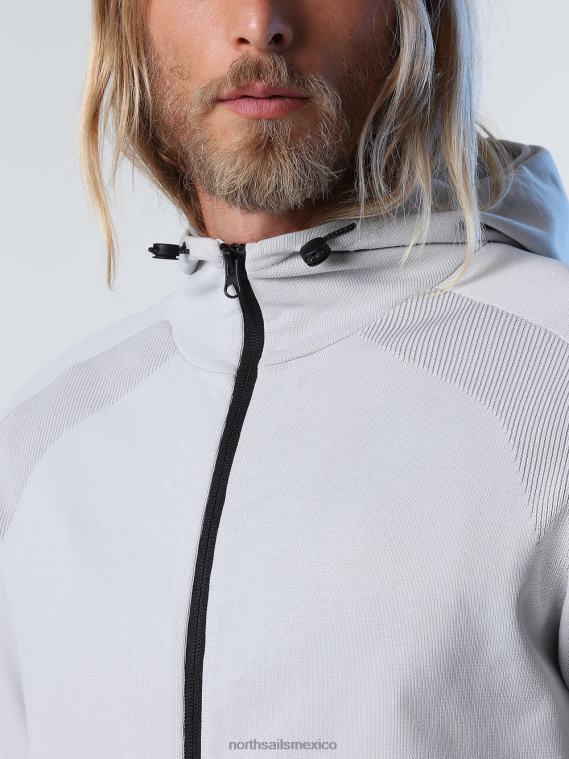 sudadera con capucha de poliéster reciclado hombres violeta gris North Sails ropa 020NL721