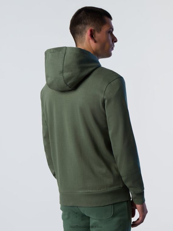 sudadera con capucha y cierre completo hombres verde militar North Sails ropa 020NL282