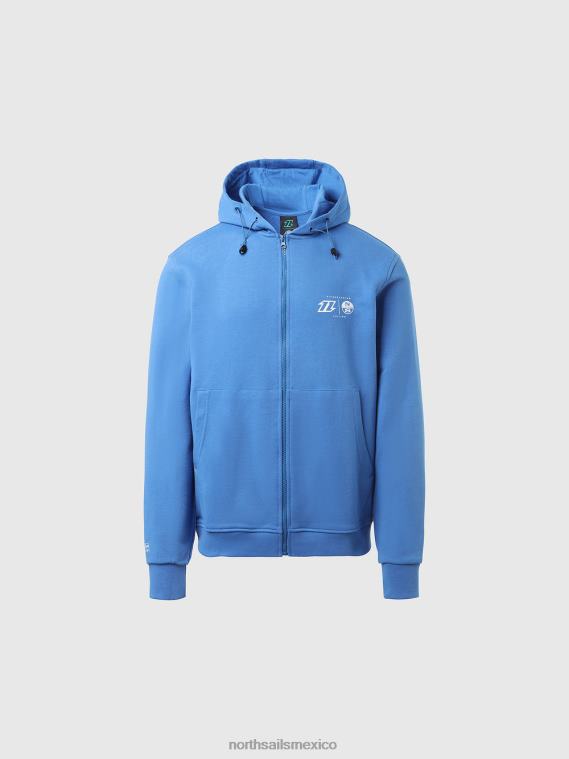 sudadera con capucha y cremallera completa cometa hombres azul digital North Sails ropa 020NL262