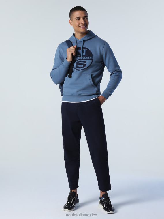 sudadera con capucha y logo hombres azul chino North Sails ropa 020NL786