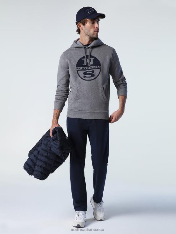 sudadera con capucha y logo hombres mezcla gris medio North Sails ropa 020NL788