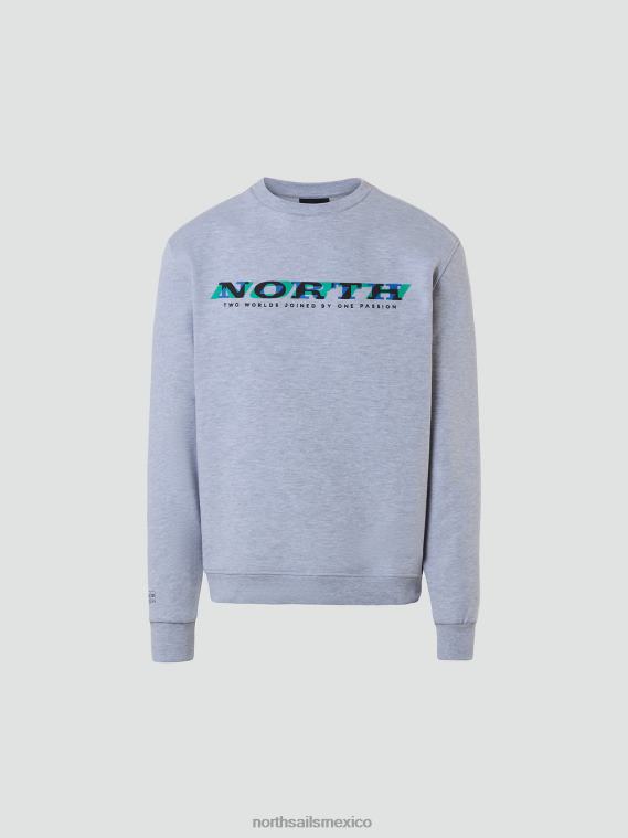 sudadera con cuello redondo hombres mezcla de grises North Sails ropa 020NL258