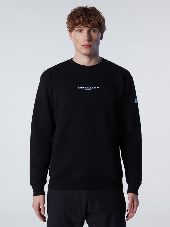 sudadera con estampado en el pecho hombres negro North Sails ropa 020NL295