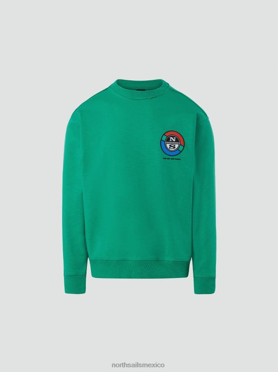 sudadera con estampado gráfico hombres jardin verde North Sails ropa 020NL265