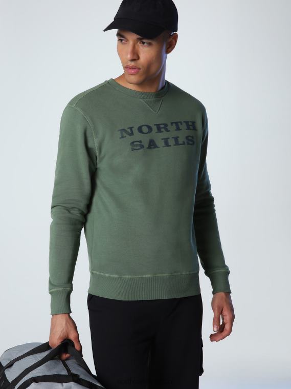 sudadera con letras hombres verde bronce North Sails ropa 020NL930