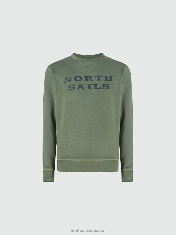 sudadera con letras hombres verde bronce North Sails ropa 020NL930