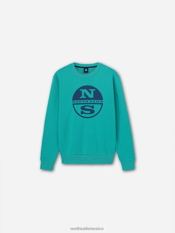 sudadera con maxilogotipo hombres Esmeralda North Sails ropa 020NL1227