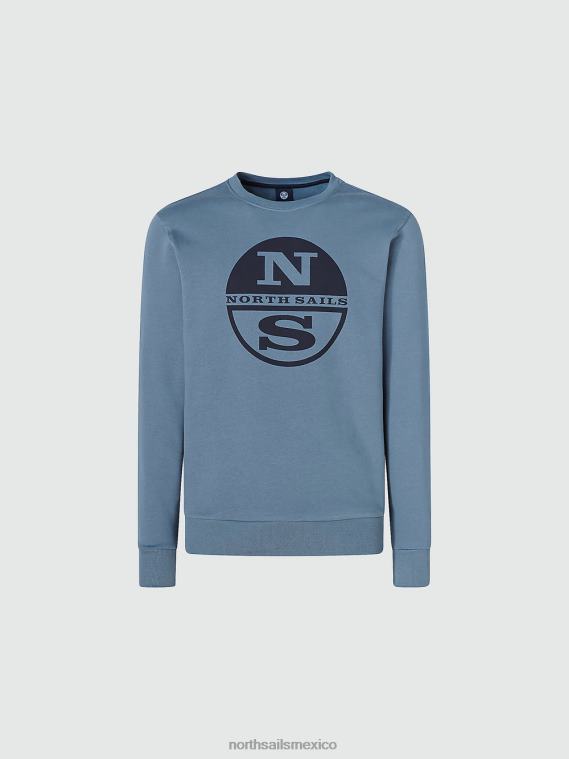 sudadera con maxilogotipo hombres azul chino North Sails ropa 020NL949