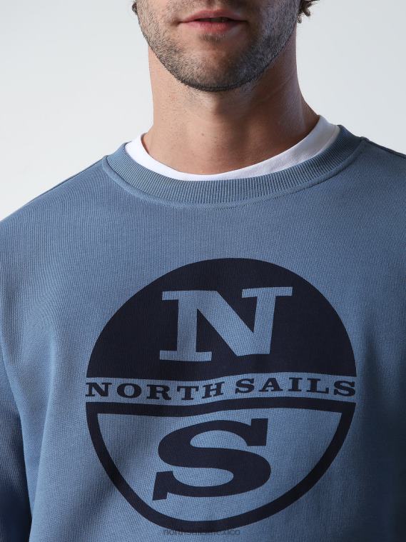 sudadera con maxilogotipo hombres azul chino North Sails ropa 020NL949