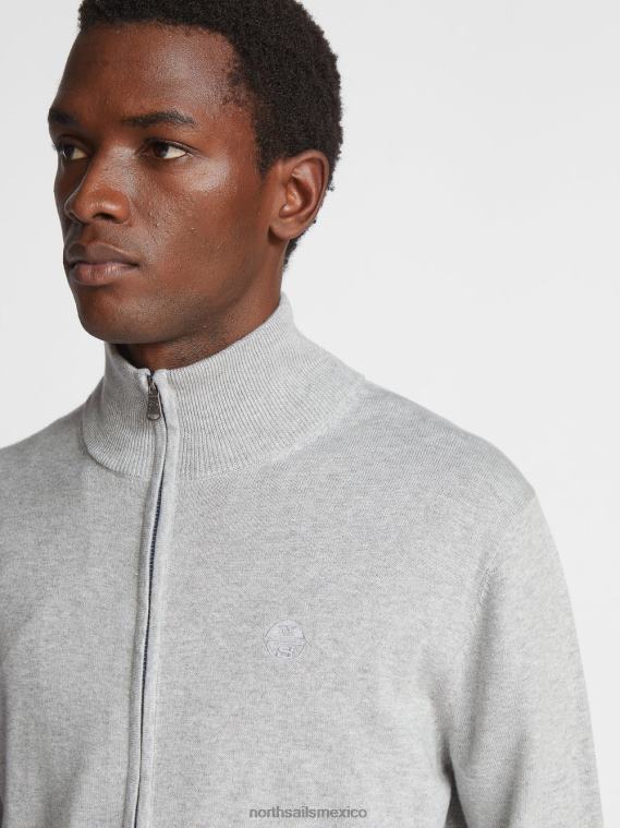 cárdigan con cuello alto hombres mezcla de grises North Sails ropa 020NL1067