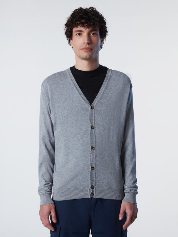 cárdigan de algodón orgánico hombres mezcla de grises North Sails ropa 020NL241