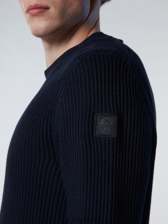 cuello redondo de canalé hombres Azul marino North Sails ropa 020NL248