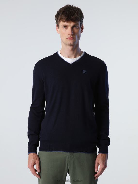 jersey con cuello en v hombres Azul marino North Sails ropa 020NL808