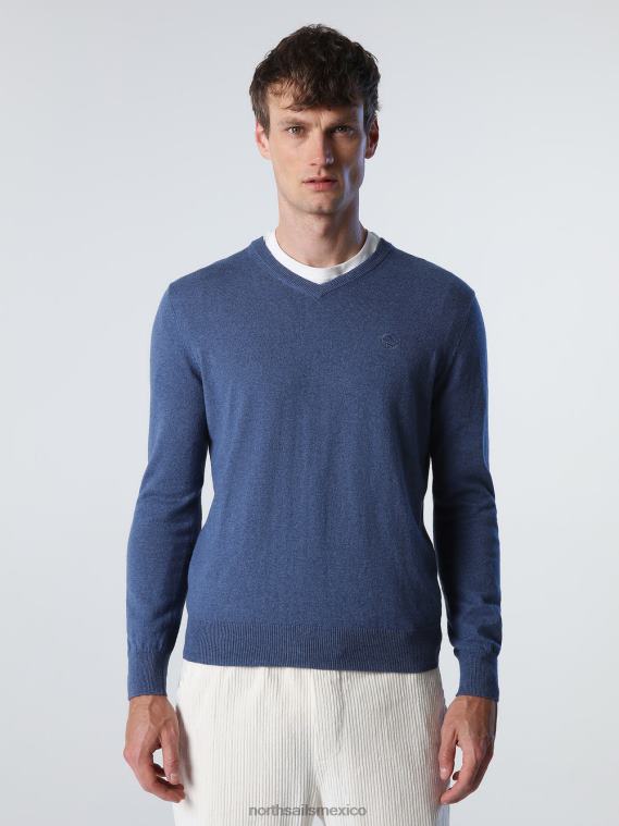 jersey con cuello en v hombres Denim oscuro North Sails ropa 020NL777