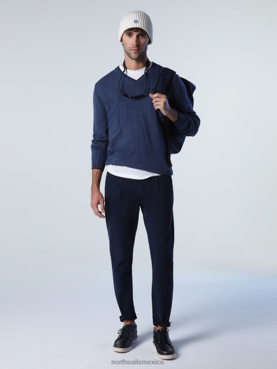 jersey con cuello en v hombres mezcla azul china North Sails ropa 020NL806