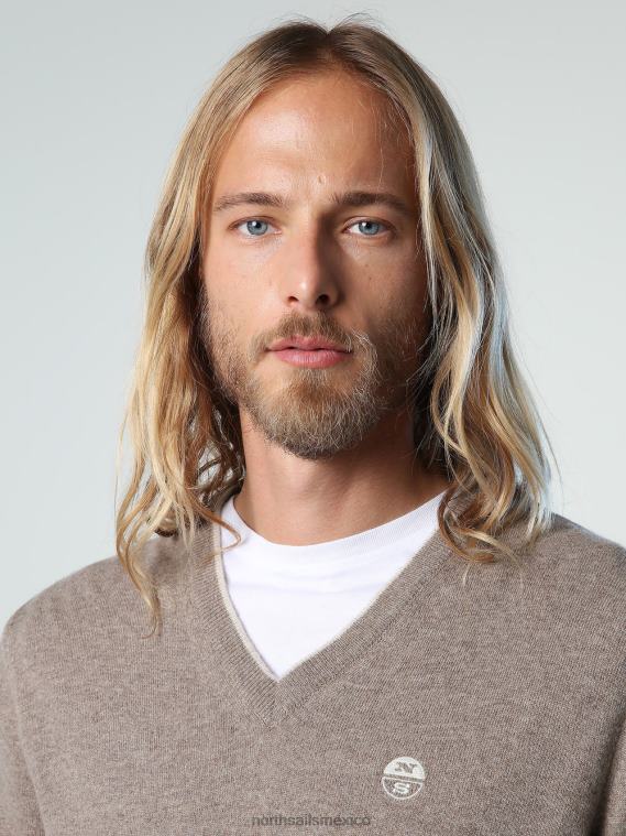 jersey con cuello en v hombres mezcla fósil North Sails ropa 020NL804