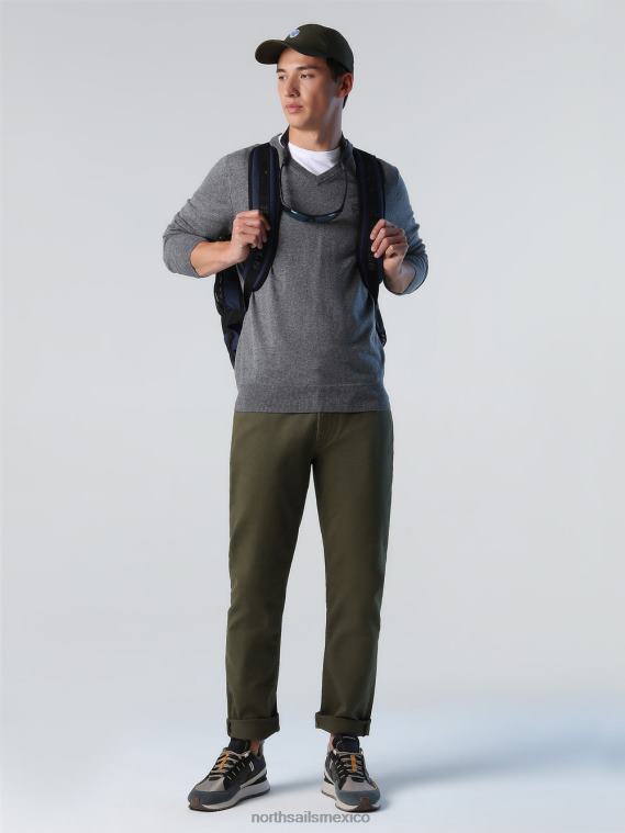 jersey con cuello en v hombres mezcla gris medio North Sails ropa 020NL779
