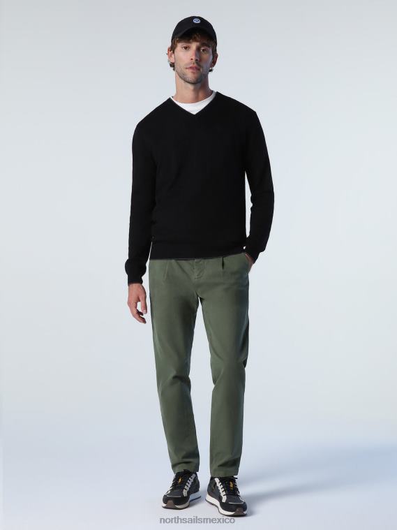 jersey con cuello en v hombres negro North Sails ropa 020NL811