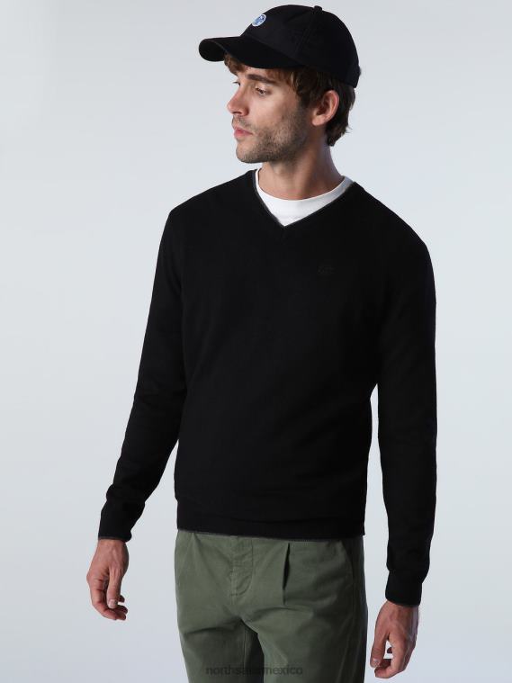 jersey con cuello en v hombres negro North Sails ropa 020NL811