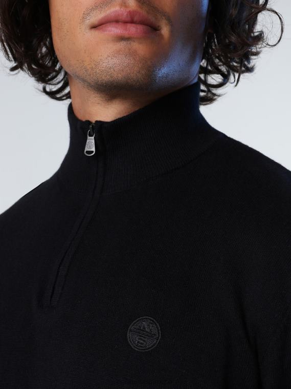 jersey con media cremallera hombres negro North Sails ropa 020NL733