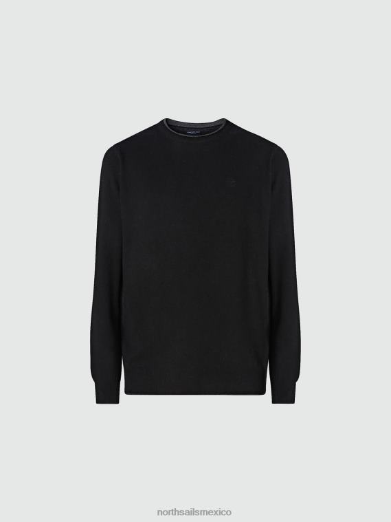 jersey de cachemir ecológico hombres negro North Sails ropa 020NL894