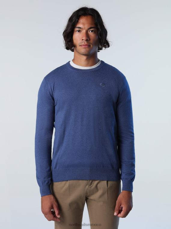 suéter con cuello redondo hombres mezcla de mezclilla azul North Sails ropa 020NL908