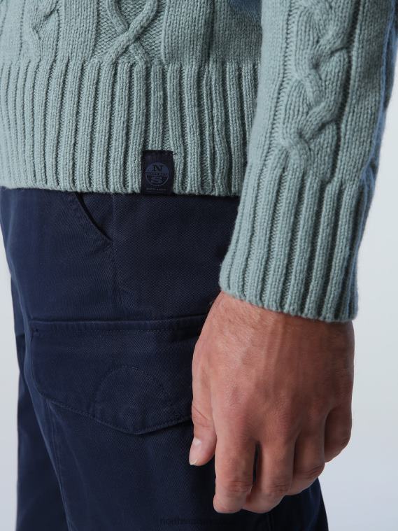 suéter tejido de ochos hombres azul mineral North Sails ropa 020NL768