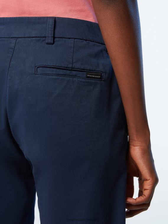pantalones cortos chinos de algodón orgánico mujer Azul marino North Sails ropa 020NL622