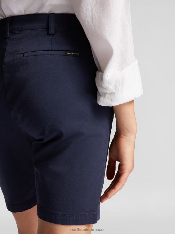 pantalones cortos chinos de gabardina mujer azul medianoche North Sails ropa 020NL1452