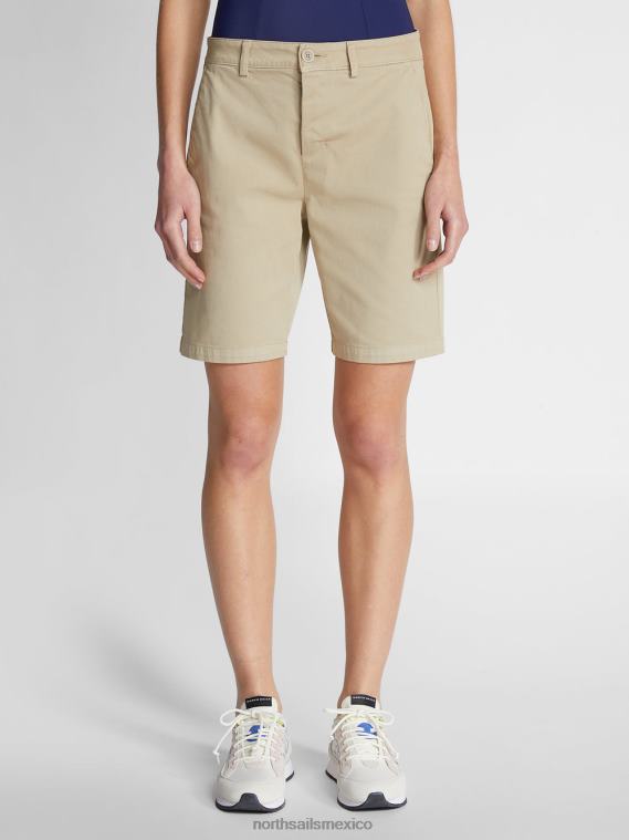 pantalones cortos chinos de gabardina mujer beige North Sails ropa 020NL1475