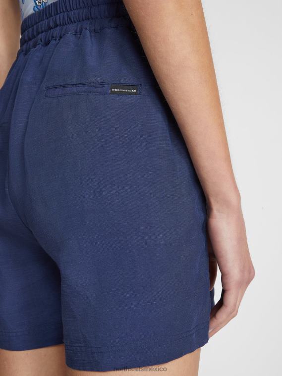 pantalones cortos de lino orgánico mujer azul medianoche North Sails ropa 020NL1533