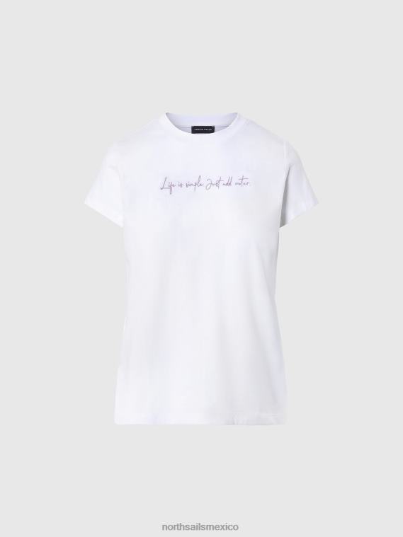 camiseta con bordado mujer blanco North Sails ropa 020NL557