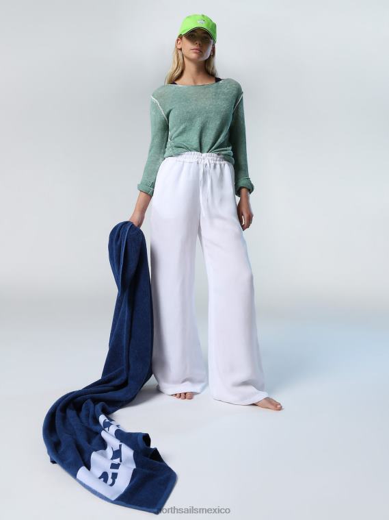 pantalones de lino y tencel mujer blanco North Sails ropa 020NL608