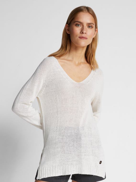 jersey con cuello en v mujer blanco North Sails ropa 020NL1461