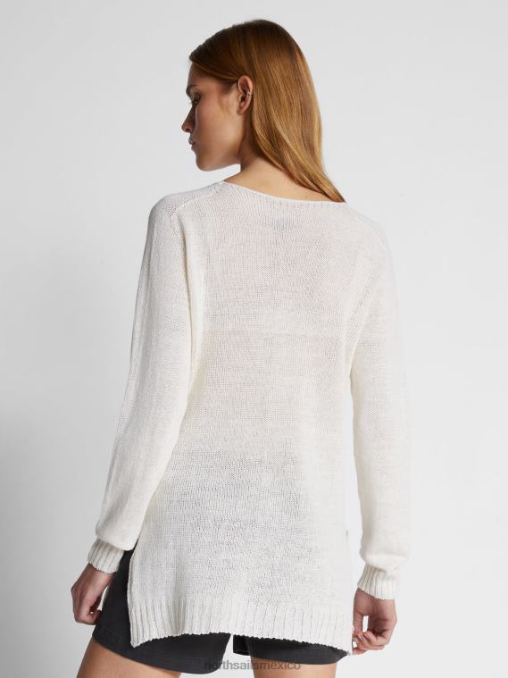 jersey con cuello en v mujer blanco North Sails ropa 020NL1461