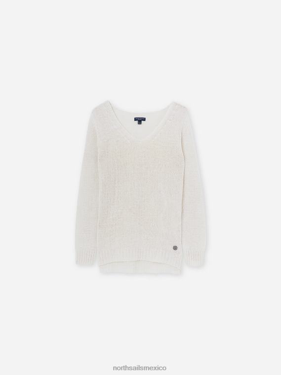 jersey con cuello en v mujer blanco North Sails ropa 020NL1461
