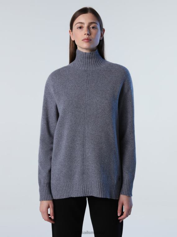 suéter de mezcla de cachemira mujer mezcla gris medio North Sails ropa 020NL1371