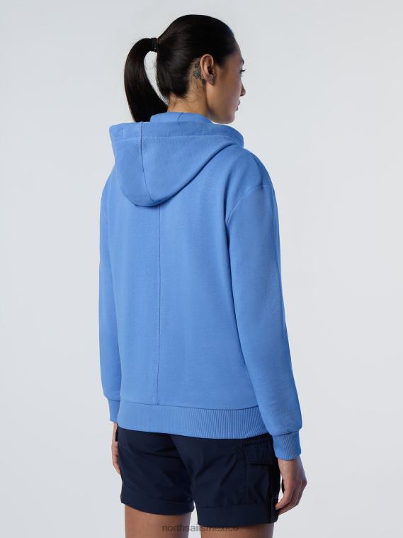 sudadera con capucha y estampado en el pecho mujer azul aciano North Sails ropa 020NL605