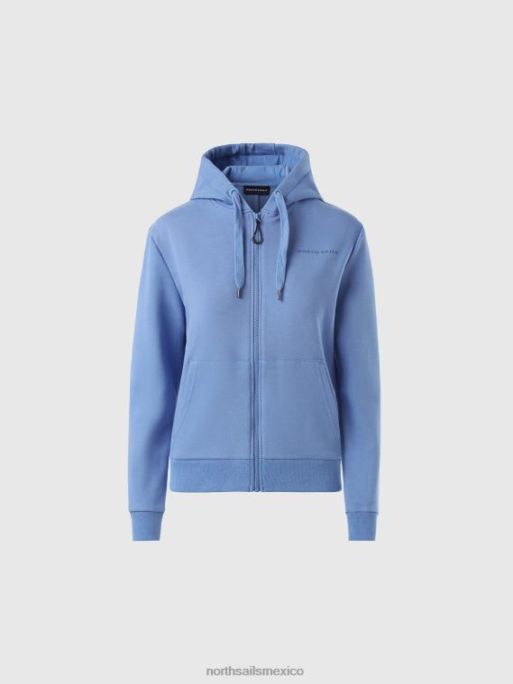 sudadera con capucha y estampado en el pecho mujer azul aciano North Sails ropa 020NL605