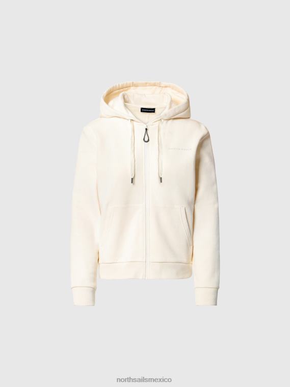 sudadera con capucha y estampado en el pecho mujer crema de almendras North Sails ropa 020NL602