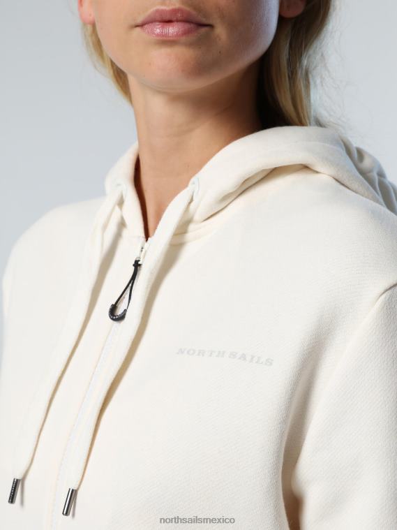 sudadera con capucha y estampado en el pecho mujer crema de almendras North Sails ropa 020NL602