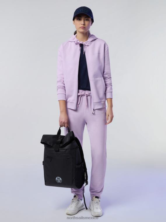 sudadera con capucha y estampado en el pecho mujer flor lila North Sails ropa 020NL604