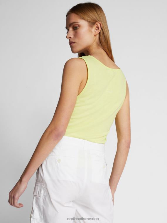camiseta sin mangas de algodón y bambú mujer azufre ligero North Sails ropa 020NL1481
