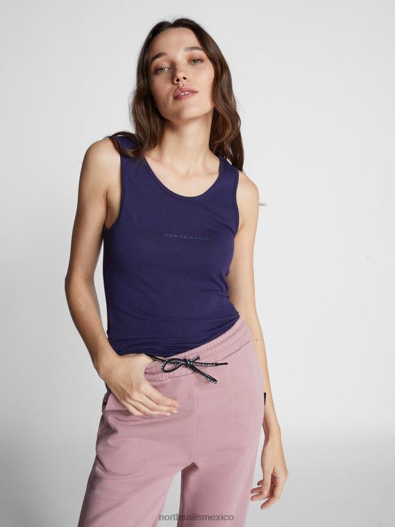 camiseta sin mangas de algodón y bambú mujer azul medianoche North Sails ropa 020NL1483